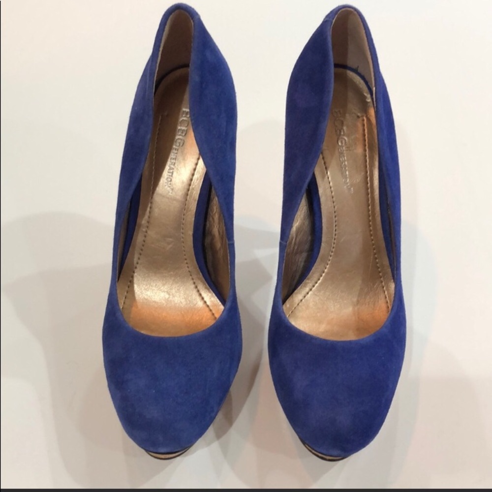 BCBGENERATION Capone Blue  Platform Heels 8b